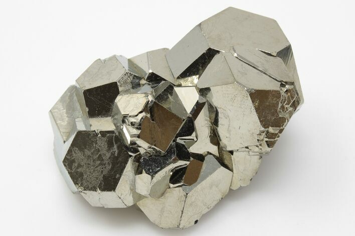 Shiny, Pyritohedral Pyrite Crystal Cluster - Peru #195673